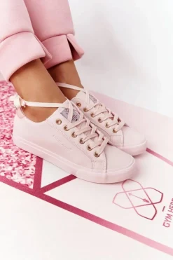 Cross Jeans Trampki Damskie Niskie*Damskie Skórzane Tenisówki HH2R4004C Różowe Różowy