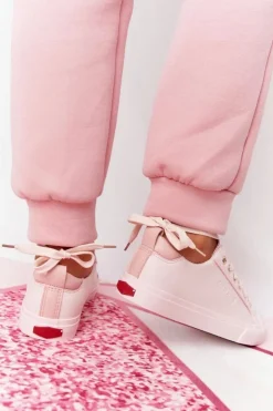 Cross Jeans Trampki Damskie Niskie*Damskie Skórzane Tenisówki HH2R4004C Różowe Różowy