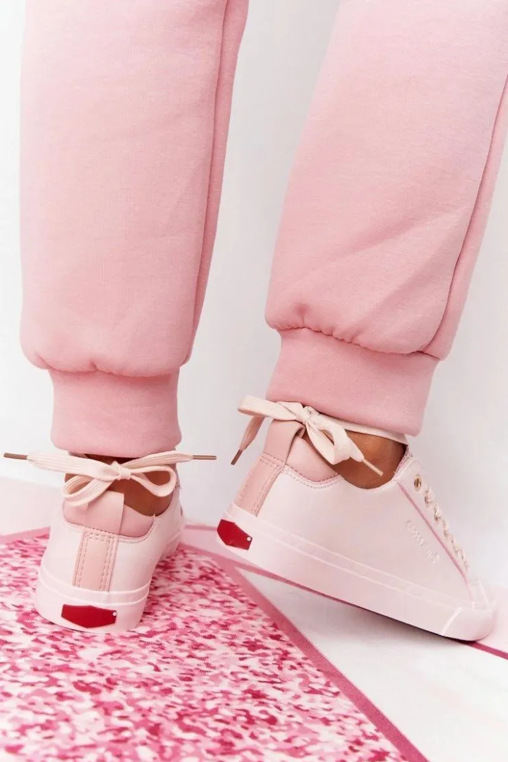 Cross Jeans Trampki Damskie Niskie*Damskie Skórzane Tenisówki HH2R4004C Różowe Różowy