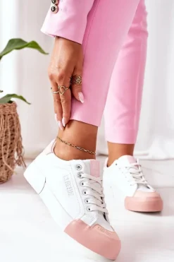 Hot Big Star Shoes Damskie Skórzane Tenisówki BIG STAR II274027 Białe