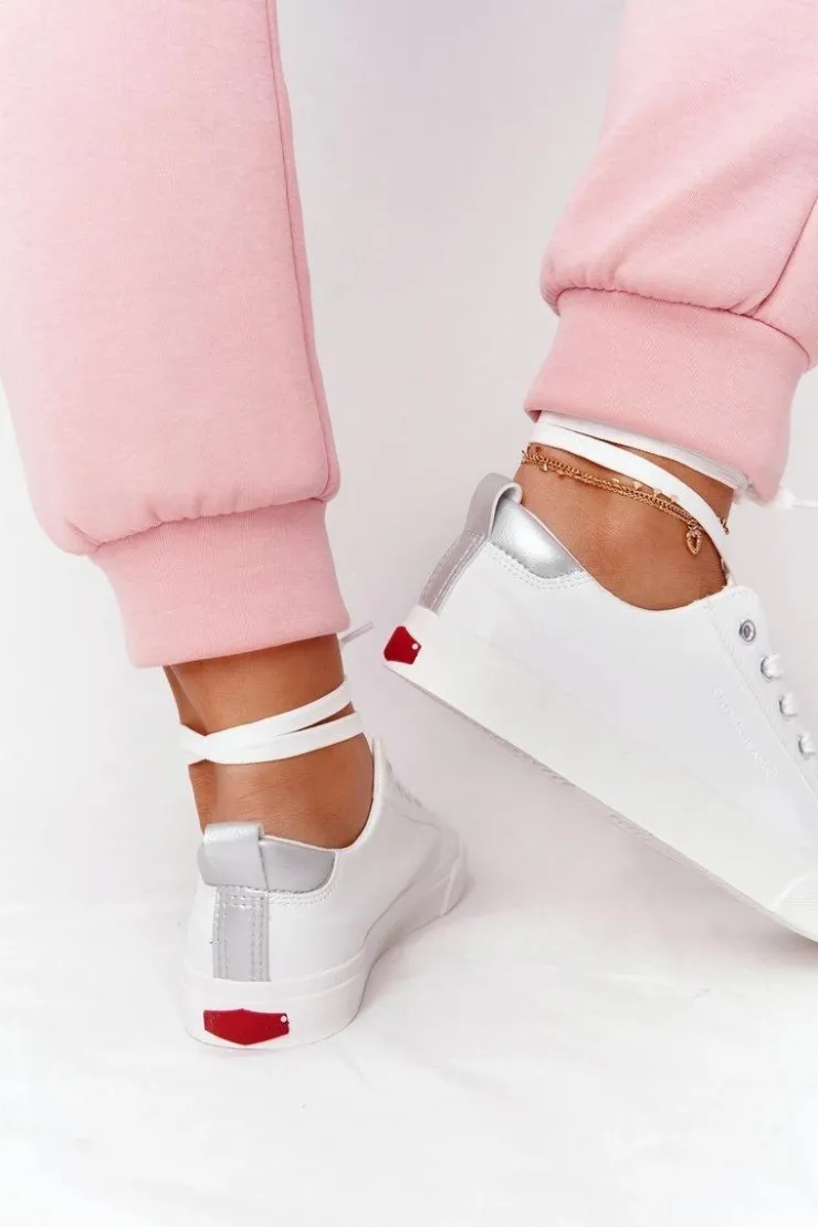 Online Cross Jeans Damskie Skórzane Tenisówki HH2R4001C Białe