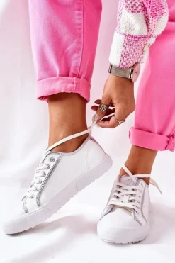 Hot Big Star Shoes Damskie Skórzane Trampki BIG STAR II274055 Białe