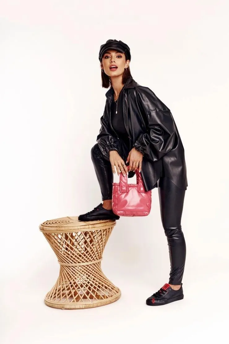 Big Star Shoes Trampki Damskie Big Star|Trampki Damskie Niskie*Damskie Skórzane Trampki BIG STAR EE274303 Czarne