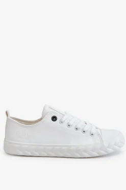 Damskie Big Star Shoes Damskie Skórzane Trampki Big Star LL274403 Białe