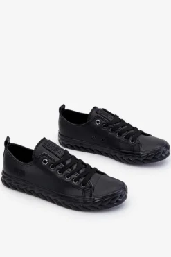 Damskie Big Star Shoes Damskie Skórzane Trampki Big Star LL274402 Czarne