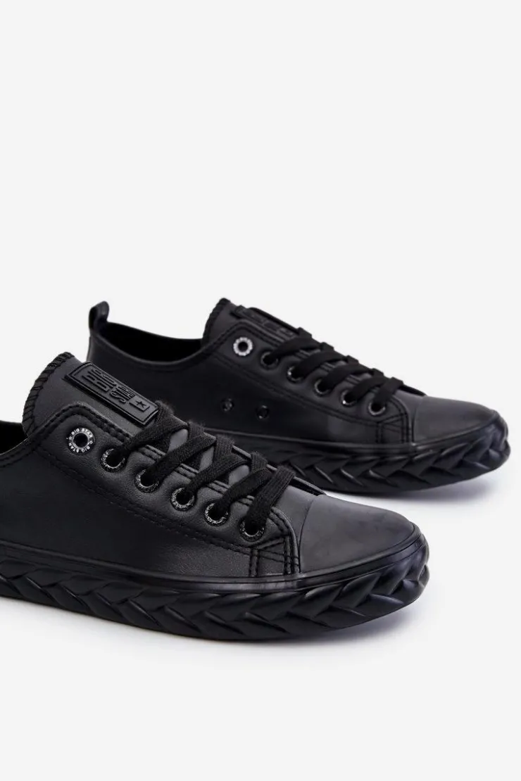 Damskie Big Star Shoes Damskie Skórzane Trampki Big Star LL274402 Czarne