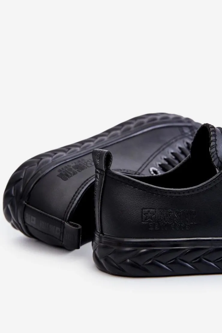 Damskie Big Star Shoes Damskie Skórzane Trampki Big Star LL274402 Czarne