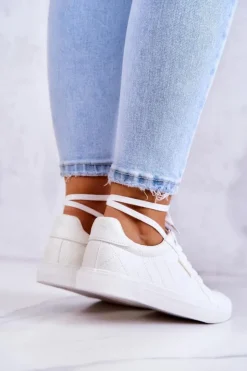 Damskie Cross Jeans Damskie Skórzane Trampki JJ2R4043C Białe