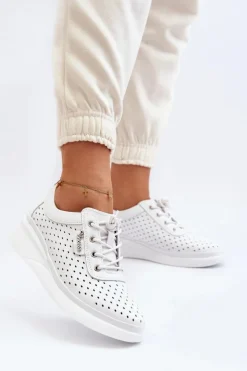 Buty damskie Vinceza Sneakersy Damskie*Damskie Skórzane Trampki Sportowe Buty Białe Brumia