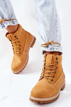 Best Big Star Shoes Damskie Skórzane Trapery Big Star II274447 Camel