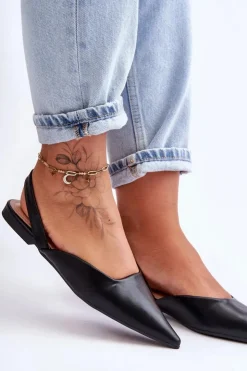 Boto Baleriny Skórzane|Baleriny Klasyczne*Damskie Skórzane Wsuwane Baleriny Czarne Germes