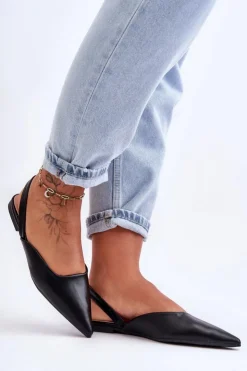 Boto Baleriny Skórzane|Baleriny Klasyczne*Damskie Skórzane Wsuwane Baleriny Czarne Germes