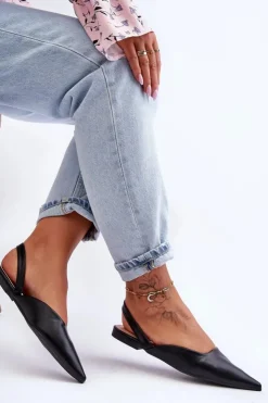 Boto Baleriny Skórzane|Baleriny Klasyczne*Damskie Skórzane Wsuwane Baleriny Czarne Germes