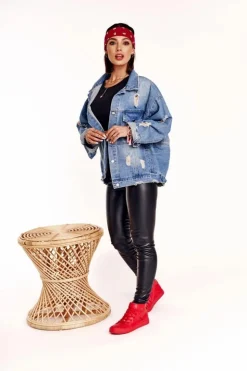 Damskie Big Star Shoes Damskie Skórzane Wysokie Trampki BIG STAR V274529 Czerwone