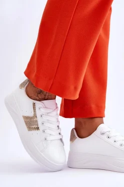 New Boto Damskie Sneakersy Biało-Złote Diahna