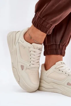 Big Star Shoes Buty Sportowe Big Star|Sneakersy Damskie*Damskie Sneakersy Big Star NN274668 Beżowe Beżowy