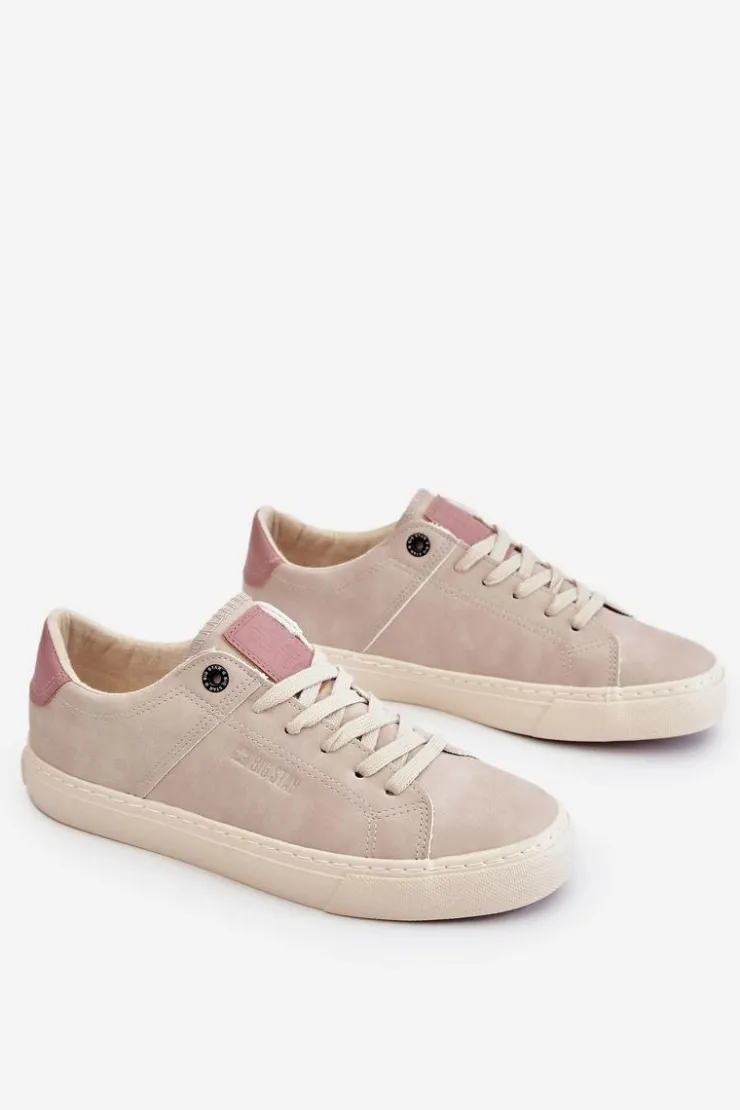 Big Star Shoes Buty Sportowe Big Star|Sneakersy Damskie*Damskie Sneakersy Big Star LL274399 Beżowe