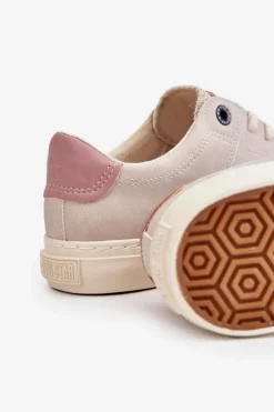 Big Star Shoes Buty Sportowe Big Star|Sneakersy Damskie*Damskie Sneakersy Big Star LL274399 Beżowe