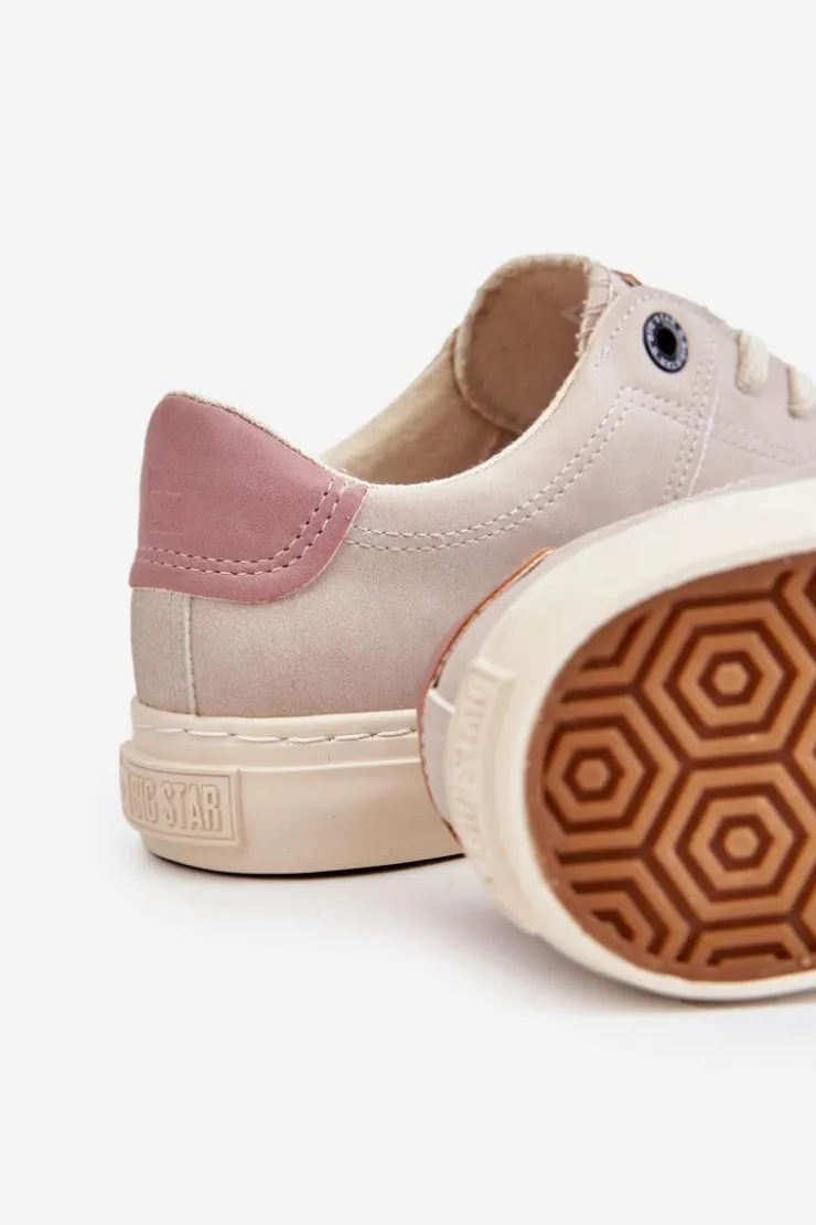 Big Star Shoes Buty Sportowe Big Star|Sneakersy Damskie*Damskie Sneakersy Big Star LL274399 Beżowe