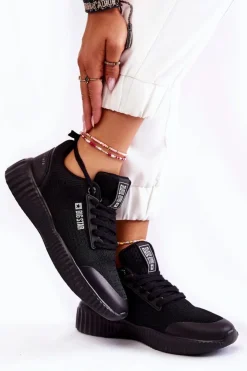 New Big Star Shoes Damskie Sneakersy Big Star KK274063 Czarne