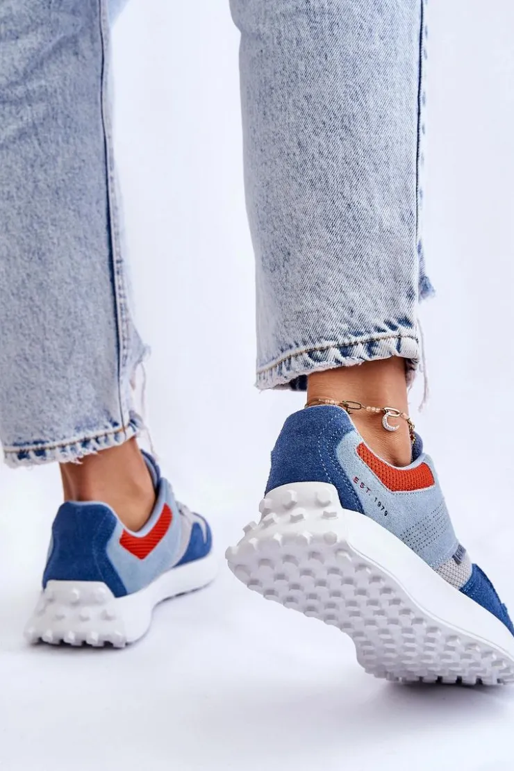 Clearance Big Star Shoes Damskie Sneakersy Big Star LL274421 Niebieskie