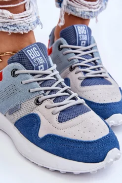 Clearance Big Star Shoes Damskie Sneakersy Big Star LL274421 Niebieskie