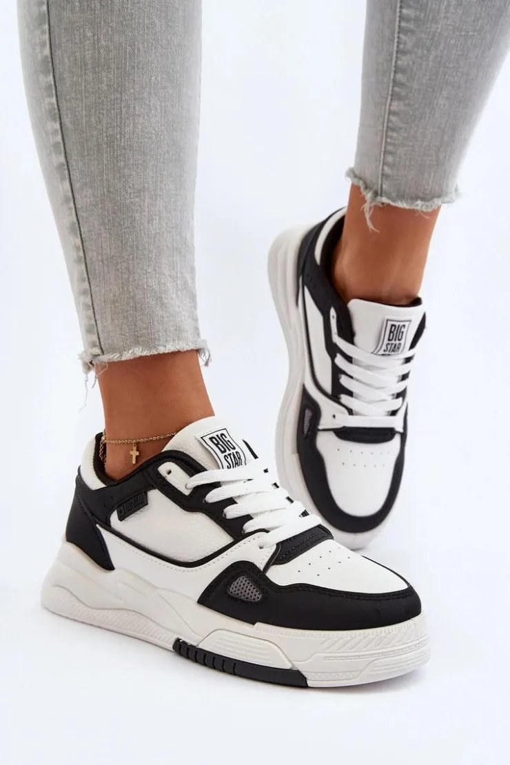 Online Big Star Shoes Damskie Sneakersy Big Star NN274669 Biało-Czarne