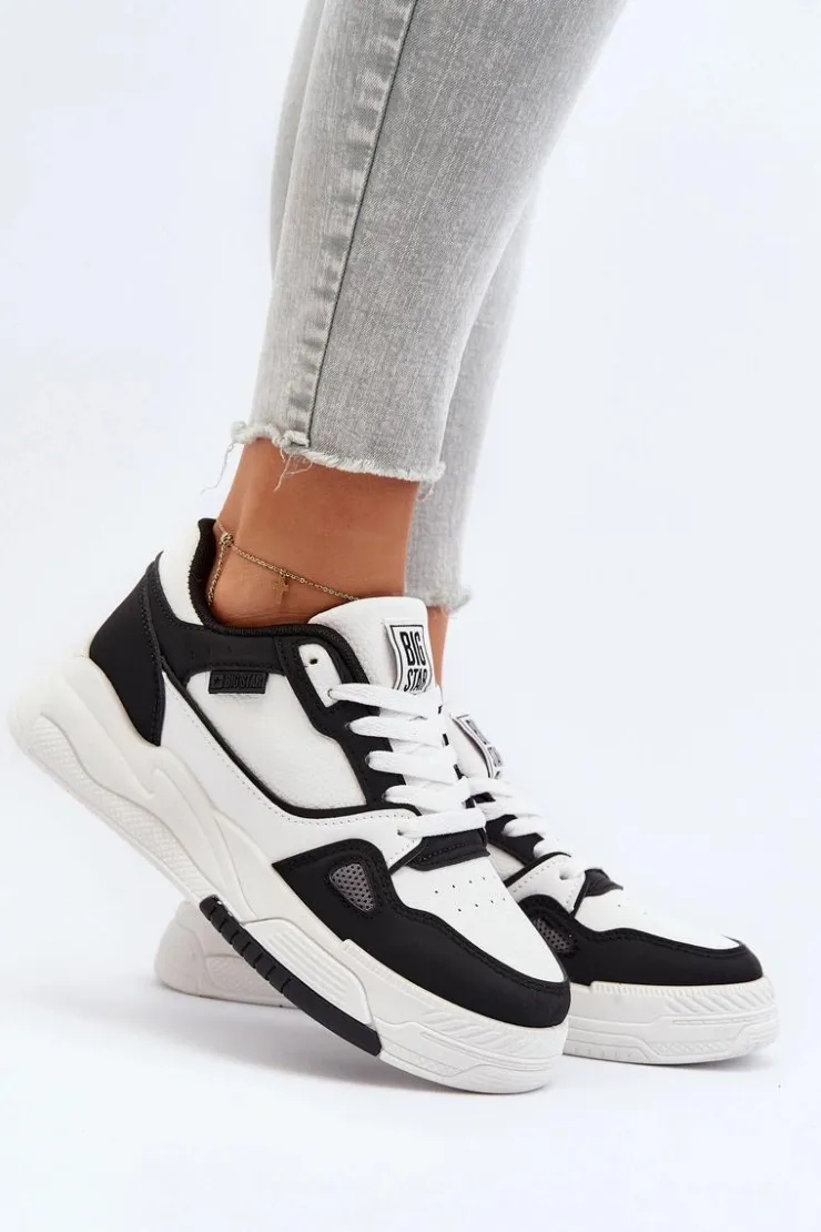 Online Big Star Shoes Damskie Sneakersy Big Star NN274669 Biało-Czarne