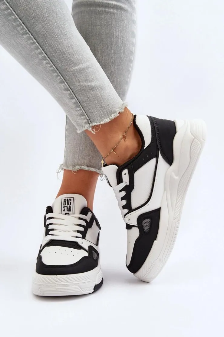 Online Big Star Shoes Damskie Sneakersy Big Star NN274669 Biało-Czarne