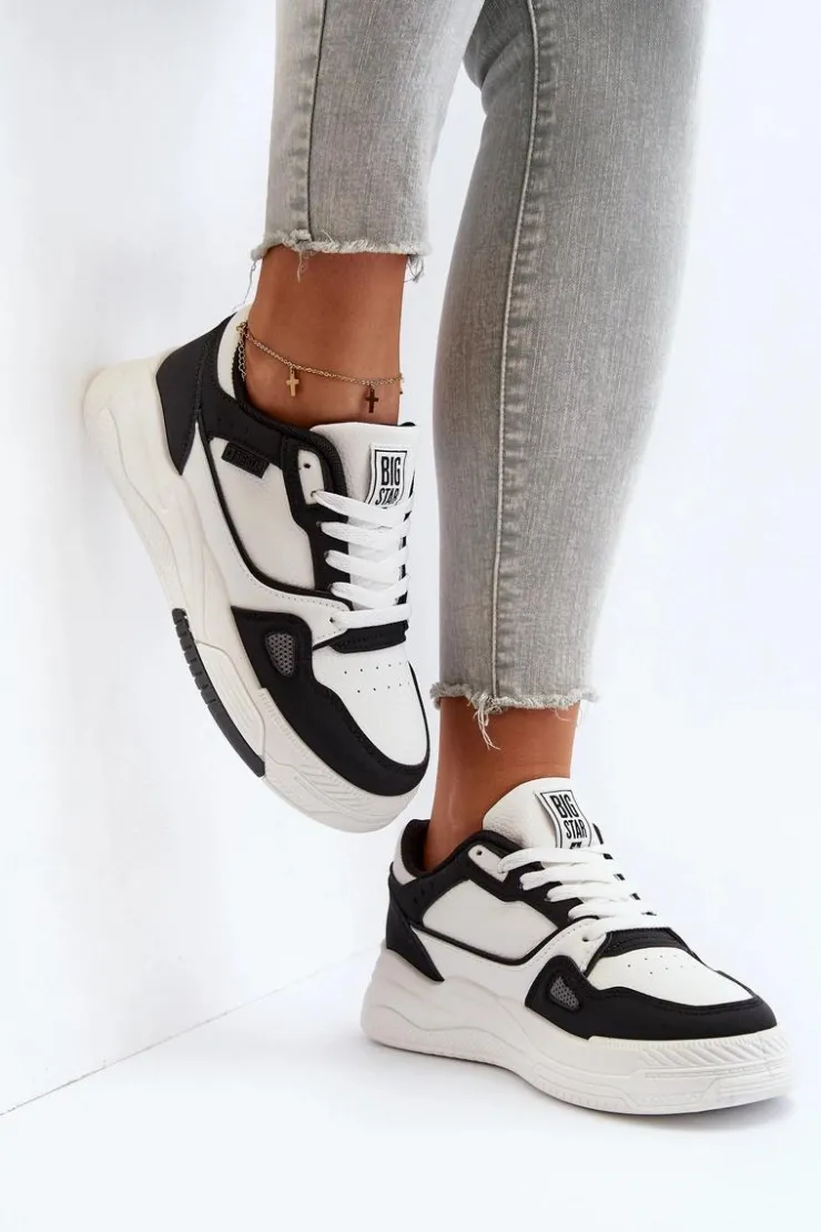 Online Big Star Shoes Damskie Sneakersy Big Star NN274669 Biało-Czarne
