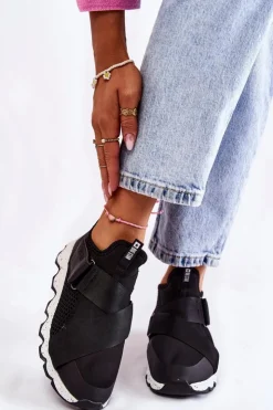 Sale Big Star Shoes Damskie Sneakersy Big Star KK274547 Czarne Czarny