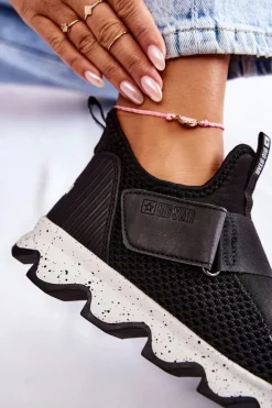 Sale Big Star Shoes Damskie Sneakersy Big Star KK274547 Czarne Czarny