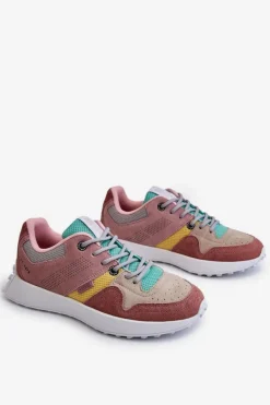 Damskie Big Star Shoes Damskie Sneakersy Big Star LL274422 Różowo-Beżowe