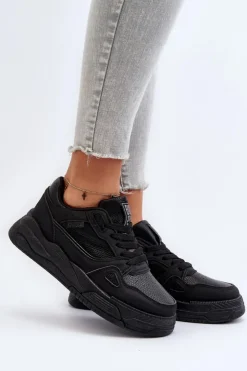 Big Star Shoes Buty Sportowe Big Star|Sneakersy Damskie*Damskie Sneakersy Big Star NN274666 Czarne