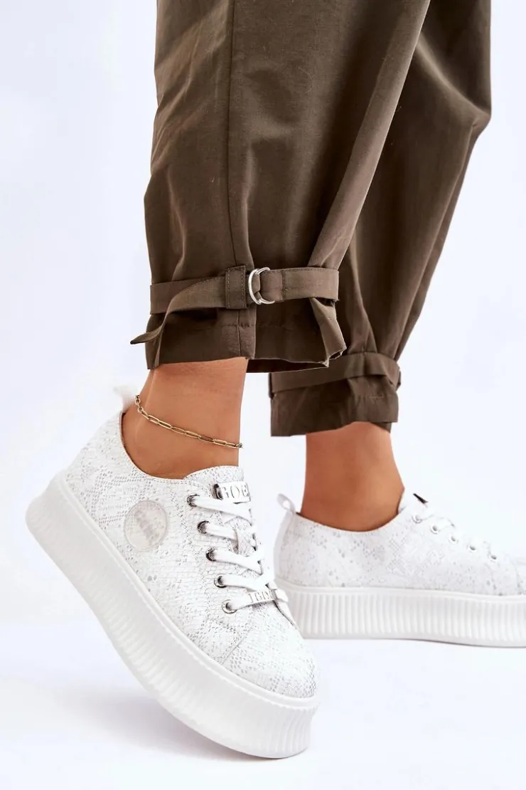 GOE Sneakersy Damskie*Damskie Sneakersy Buty Sportowe JJ2N4126 Białe
