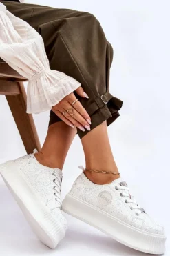 GOE Sneakersy Damskie*Damskie Sneakersy Buty Sportowe JJ2N4126 Białe