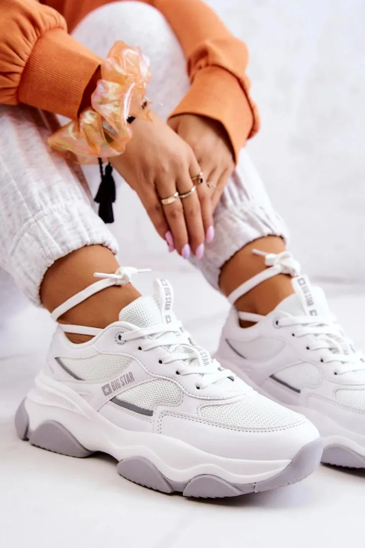 Big Star Shoes Buty Sportowe Big Star*Damskie Sneakersy Buty Sportowe Big Star JJ274579 Białe