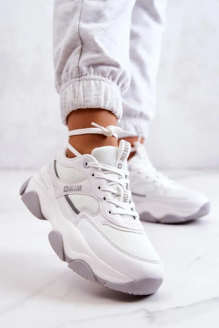 Big Star Shoes Buty Sportowe Big Star*Damskie Sneakersy Buty Sportowe Big Star JJ274579 Białe