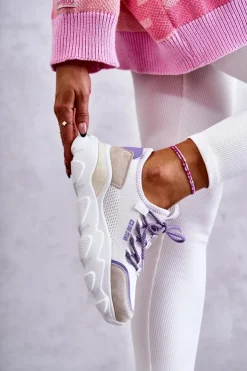 Damskie Big Star Shoes Damskie Sneakersy Memory Foam System Big Star KK274029 Białe