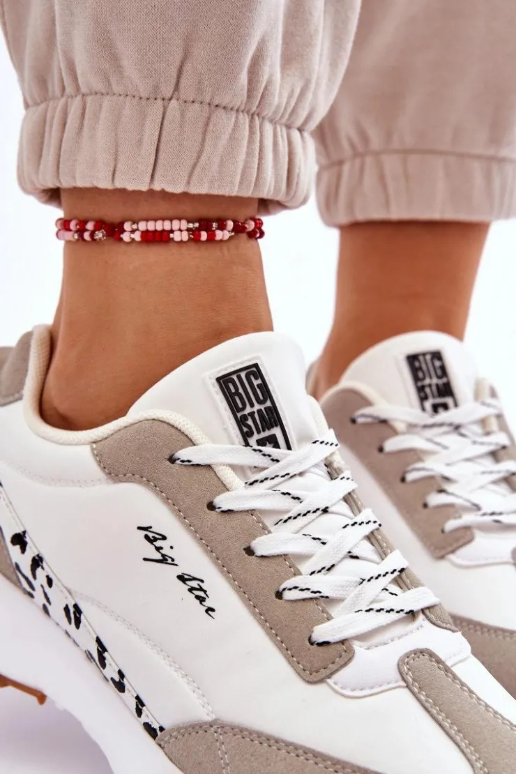 Big Star Shoes Sneakersy Damskie*Damskie Sneakersy Memory Foam System Big Star LL274957 Białe