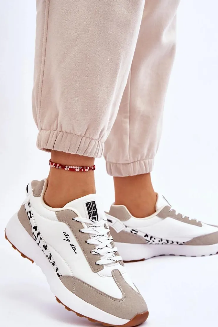 Big Star Shoes Sneakersy Damskie*Damskie Sneakersy Memory Foam System Big Star LL274957 Białe