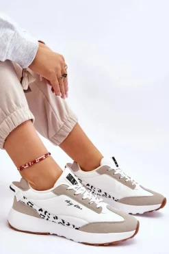 Big Star Shoes Sneakersy Damskie*Damskie Sneakersy Memory Foam System Big Star LL274957 Białe