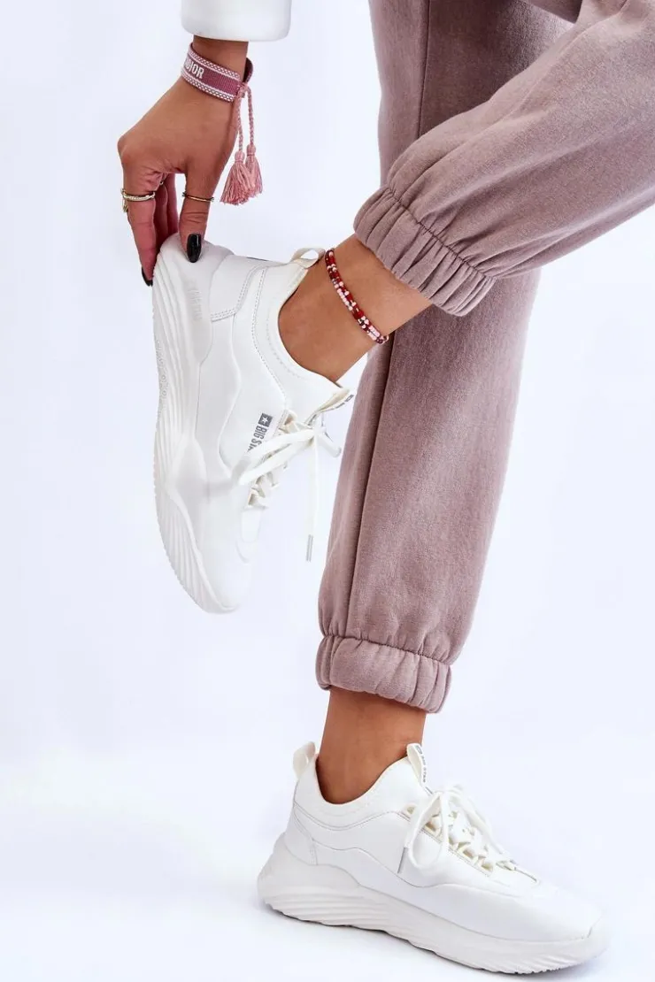 Damskie Big Star Shoes Damskie Sneakersy Memory Foam System Big Star LL274417 Białe