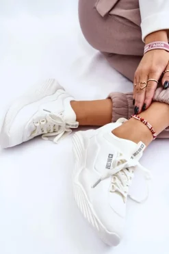 Damskie Big Star Shoes Damskie Sneakersy Memory Foam System Big Star LL274417 Białe