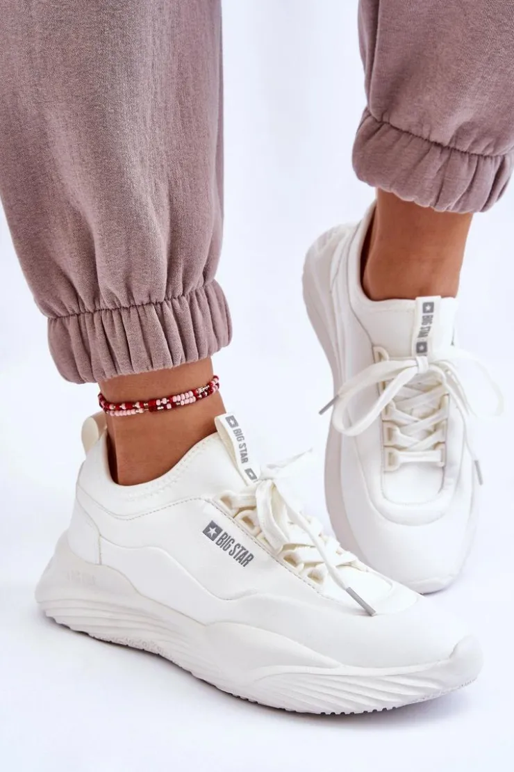 Damskie Big Star Shoes Damskie Sneakersy Memory Foam System Big Star LL274417 Białe