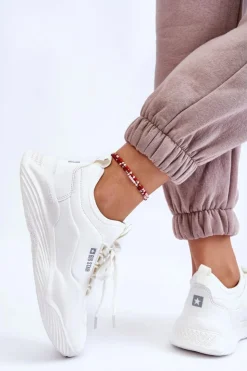 Damskie Big Star Shoes Damskie Sneakersy Memory Foam System Big Star LL274417 Białe