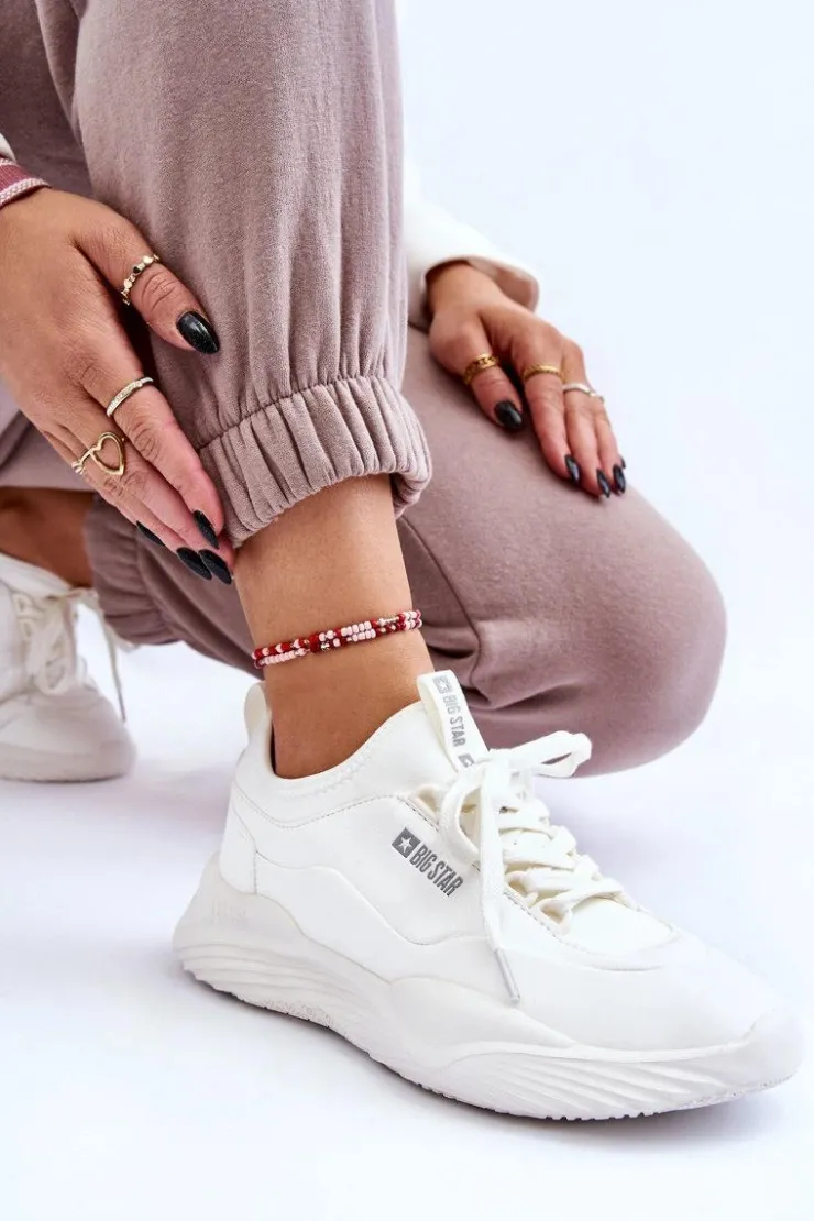 Damskie Big Star Shoes Damskie Sneakersy Memory Foam System Big Star LL274417 Białe