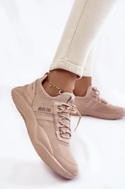 Damskie Big Star Shoes Damskie Sneakersy Memory Foam System Big Star KK274348 Różowe