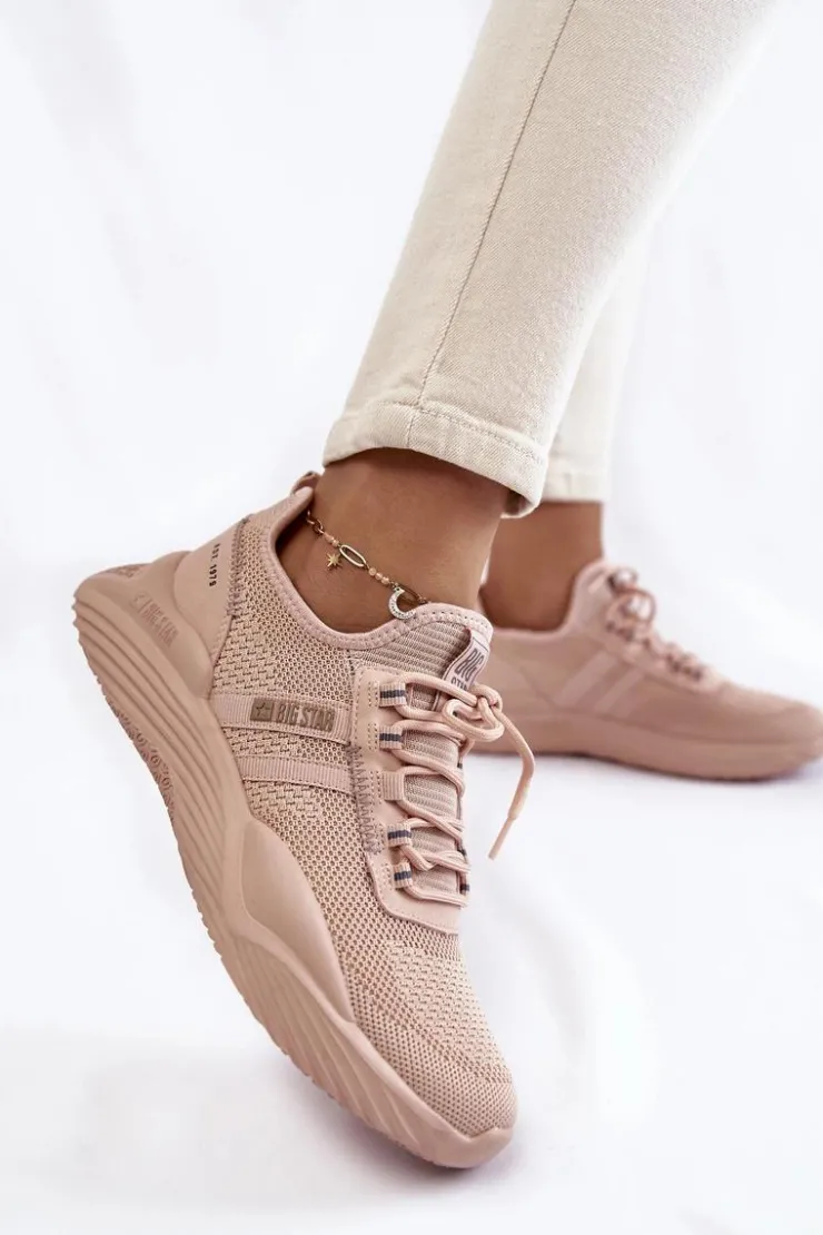 Damskie Big Star Shoes Damskie Sneakersy Memory Foam System Big Star KK274348 Różowe