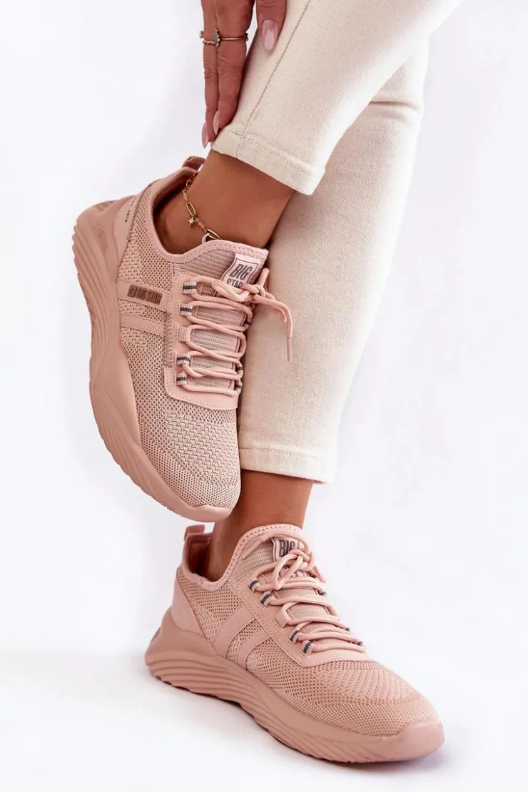 Damskie Big Star Shoes Damskie Sneakersy Memory Foam System Big Star KK274348 Różowe